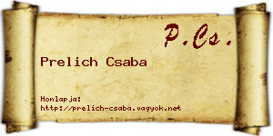 Prelich Csaba névjegykártya